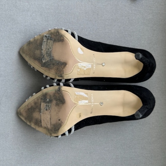 Vince Camuto Faine Black Velvet Pump with rhinestones Sz 11 - Picture 7 of 10